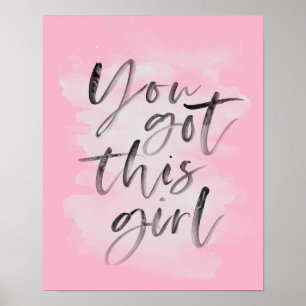 You got this girl pink typography art print