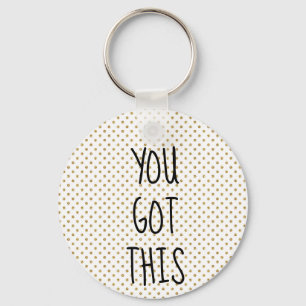 You got this gold glitter dot key ring