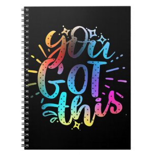 You Got this inspirational stars and colors Notebook
