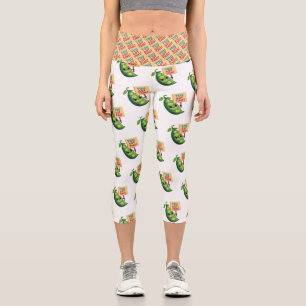 "YOU GOT THIS!" Motivational Pea Illustration Capri Leggings