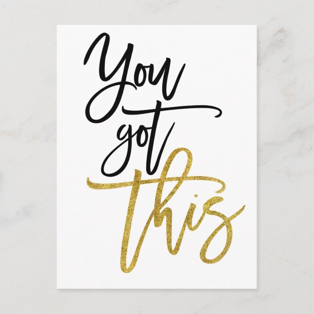 You Got This Motivational Quote White Postcard (Front)