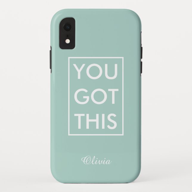 You Got This Name Motivational Quote Light Green Case-Mate iPhone Case (Back)
