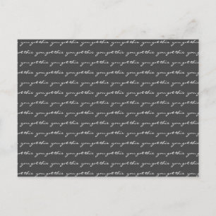 You Got This Pattern Inspirational Black White Postcard