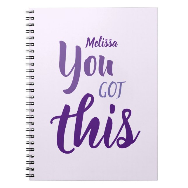 You Got This Personalised Name Purple Notebook (Front)