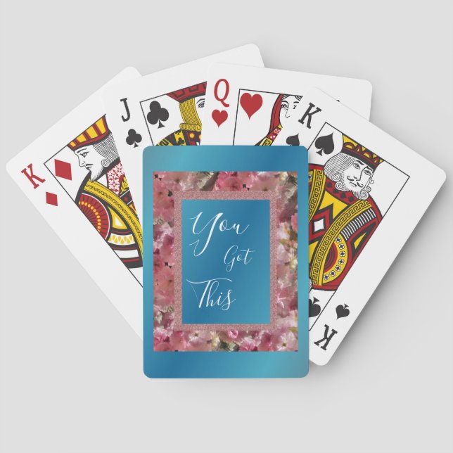 You Got This Pink Spring Blossoms Inspirational  Playing Cards (Back)