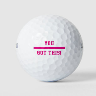 You Got This Pink Stripe Motivational Golf Balls