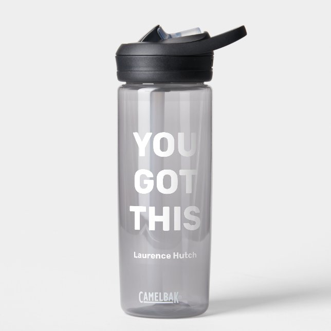 You Got This Simple White Colour | Named Charcoal Water Bottle (Left)