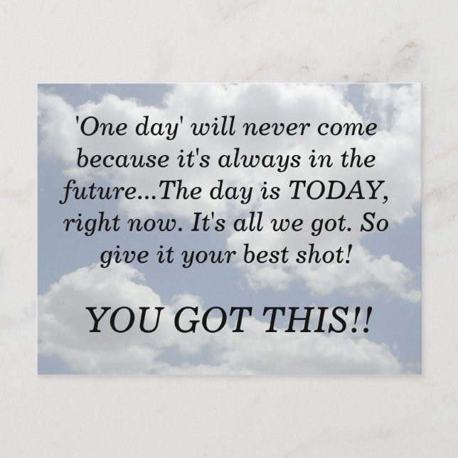 YOU GOT THIS Sky Clouds Motivational Quote Print Postcard (Front)