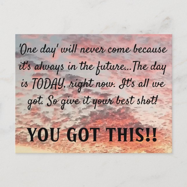 YOU GOT THIS Sky Sunset Motivational Quote Postcard (Front)