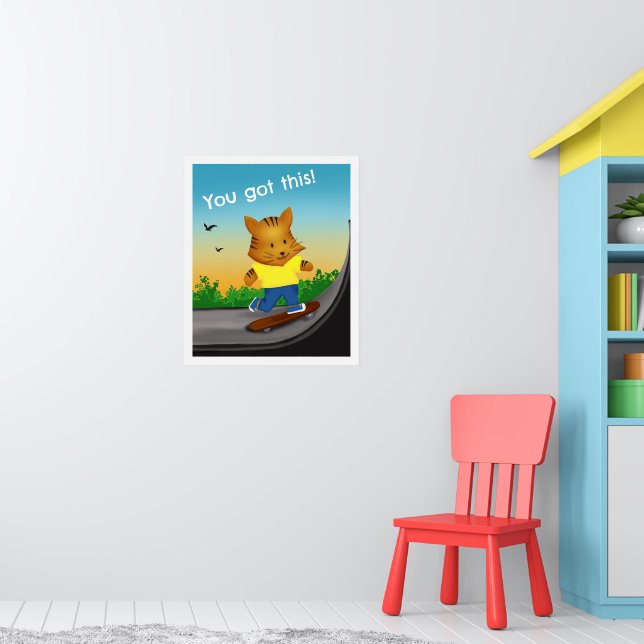 You Got This Tiger Skateboard Poster (Nursery 1)