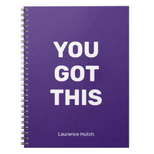 You Got This Violet Minimalist Your Name Notebook