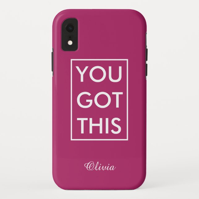 You Got This Your Name Motivational Quote Magenta Case-Mate iPhone Case (Back)