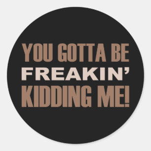 You Gotta Be Freakin Kidding Me Classic Round Sticker