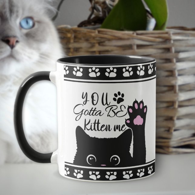 You Gotta Be Kitten Me Funny Cat Pattern Mug (Creator Uploaded)