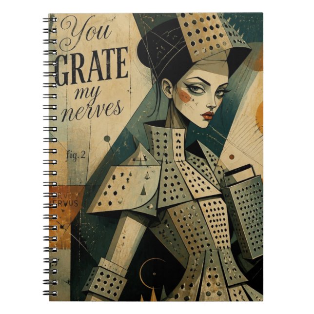 You Grate My Nerves Cheese Grater Fantasy Fashions Notebook (Front)