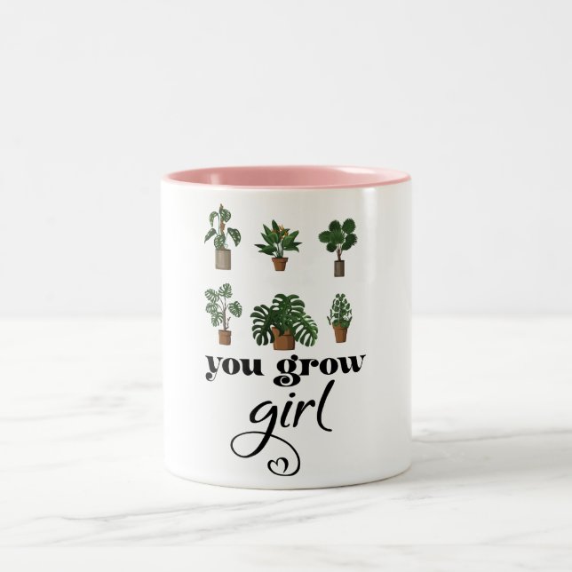 You Grow Girl funny plante lovers  Two-Tone Coffee Mug (Center)
