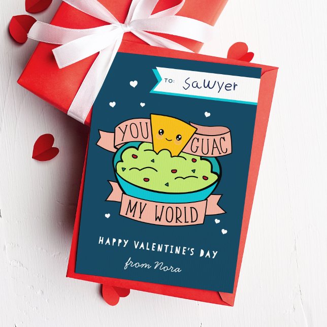 You Guac My World Classroom Valentines Day Card (Creator Uploaded)