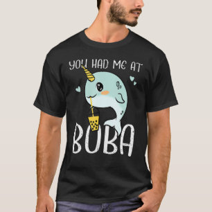 You Had Me At Boba Narwhal Cute Kids Bubble Tea T-Shirt