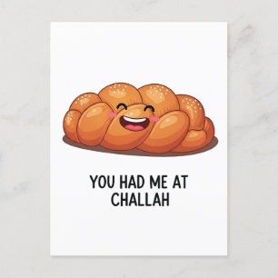 You Had Me at Challah Bread Hanukkah Jewish Announcement Postcard