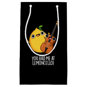 You Had Me At Lemon-cello Funny Drink Pun Dark BG Small Gift Bag