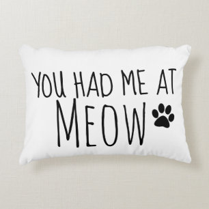 You Had Me at Meow Cat Love Decorative Cushion