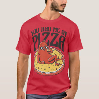 You Had Me At Pizza Pepperoni Cartoon Funny Food C T-Shirt