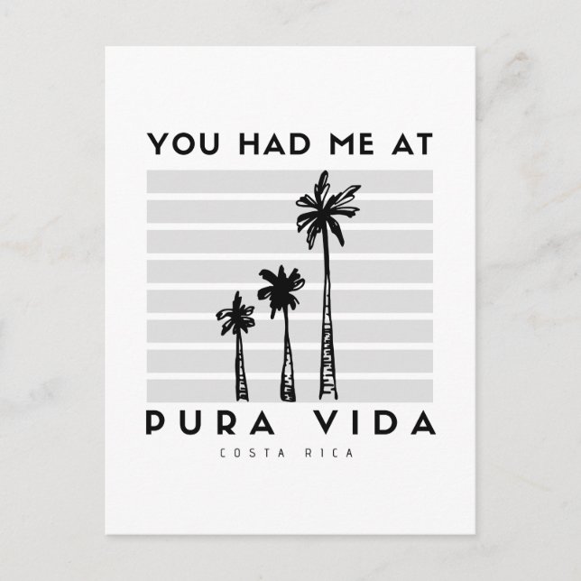 You Had Me at Pura Vida Costa Rica Beach Postcard (Front)