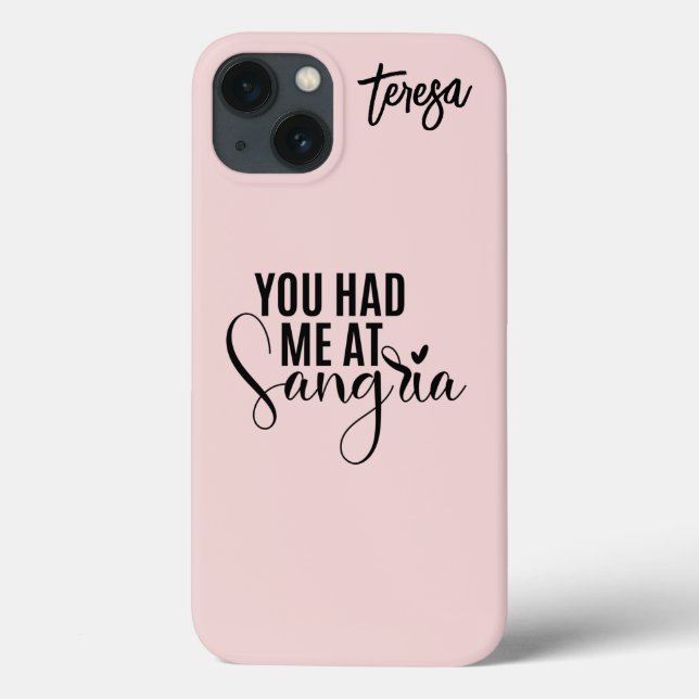 You had me at Sangria Pink & Black Custom Case-Mate iPhone Case (Back)