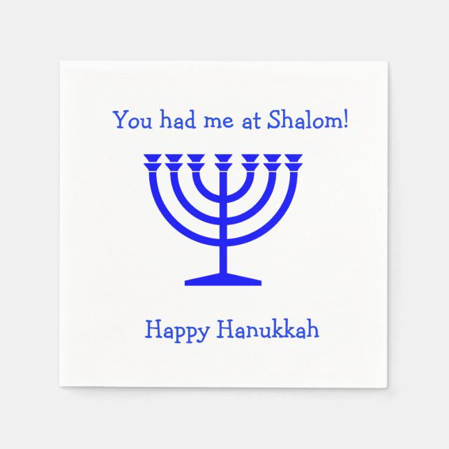 You had me at Shalom cocktail napkins Hanukkah (Front)