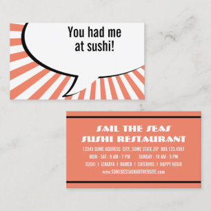you had me at sushi business card