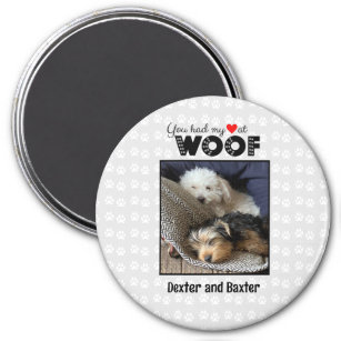 You Had My Heart At WOOF Dog Name Photo Magnet