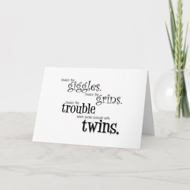 ***YOU HAD TWINS*** CONGRATS TO YOU BOTH CARD (Front)