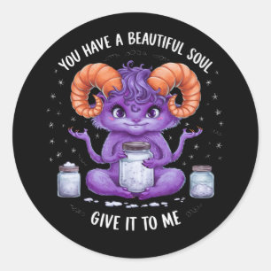 You Have a Beautiful Soul Satanic Baphomet  Classic Round Sticker