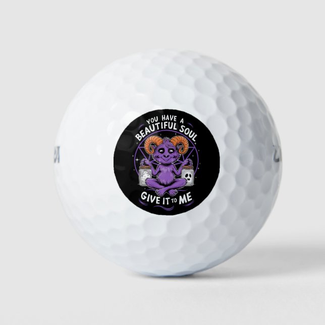 You Have a Beautiful Soul Satanic Baphomet  Golf Balls (Front)