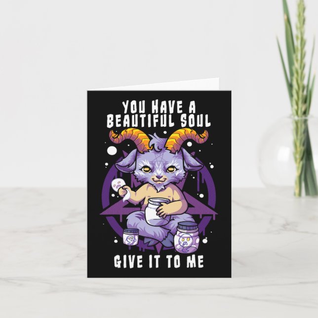 You Have A Beautiful Soul Satanic Baphomet Hallowe Card (Front)