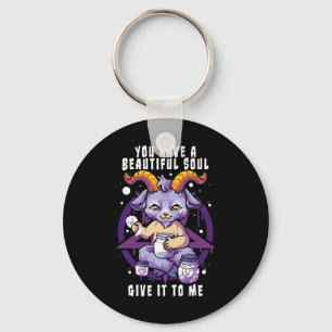 You Have A Beautiful Soul Satanic Baphomet Hallowe Key Ring