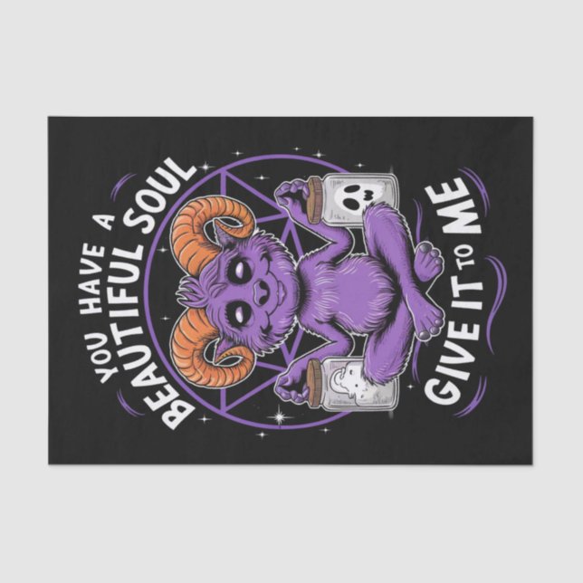 You Have a Beautiful Soul Satanic Baphomet  Tissue Paper (Front)