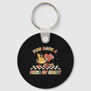 You Have A Pizza Of My Heart Retro Valentine Pizza Key Ring
