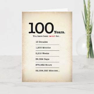 You Have Been Loved 100 Years, Birthday Card