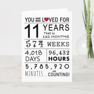 You Have Been Loved 11th Birthday Card