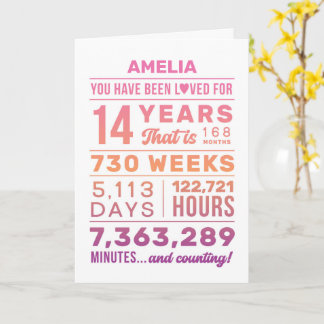You Have Been Loved 14 Years Birthday Card