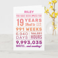 You Have Been Loved 19 Years Birthday Card