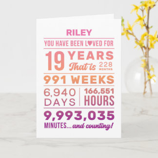 You Have Been Loved 19 Years Birthday Card