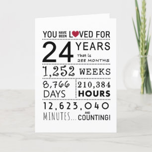 You Have Been Loved 24th Birthday Card
