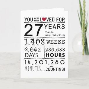 You Have Been Loved 27th Birthday Card