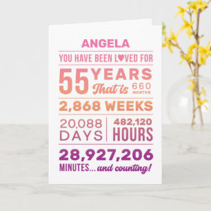 You Have Been Loved 55 Years, Custom Name Birthday Card