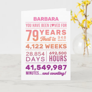 You Have Been Loved 79 Years, Custom Name Birthday Card