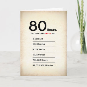 You Have Been Loved 80 Years, Birthday Card
