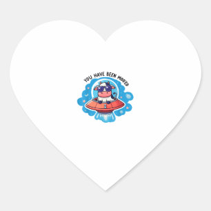 You Have Been Moo'ed Mooed Cow Moo-Ed Space Funny Heart Sticker