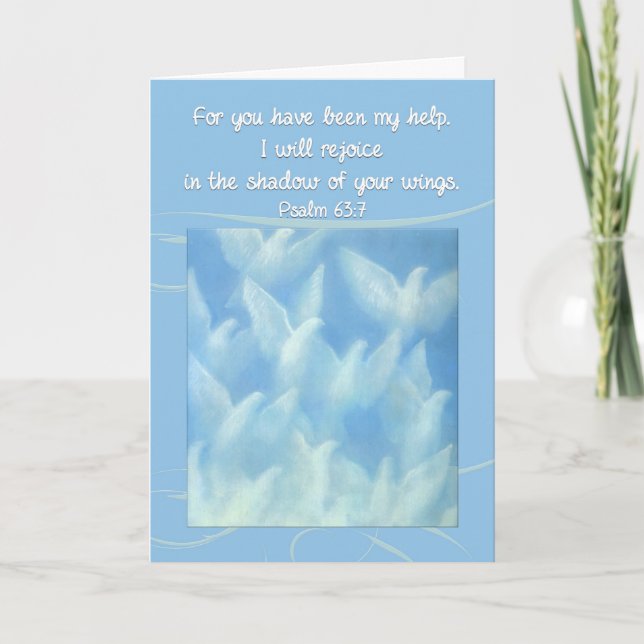 You have been my help Dove wings Psalm 63:7 Card (Front)